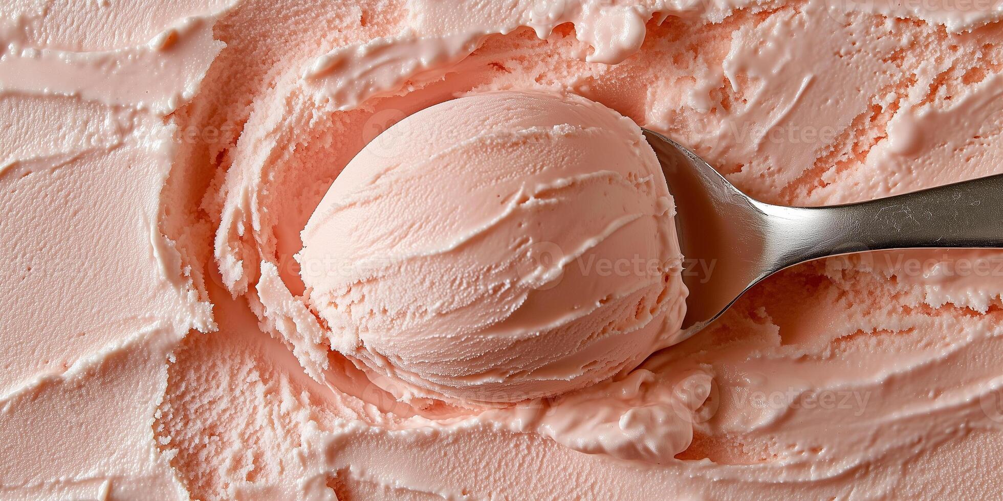 Close-up of a gelato scoop, showing the fine texture and smooth, even surface, food setting photo