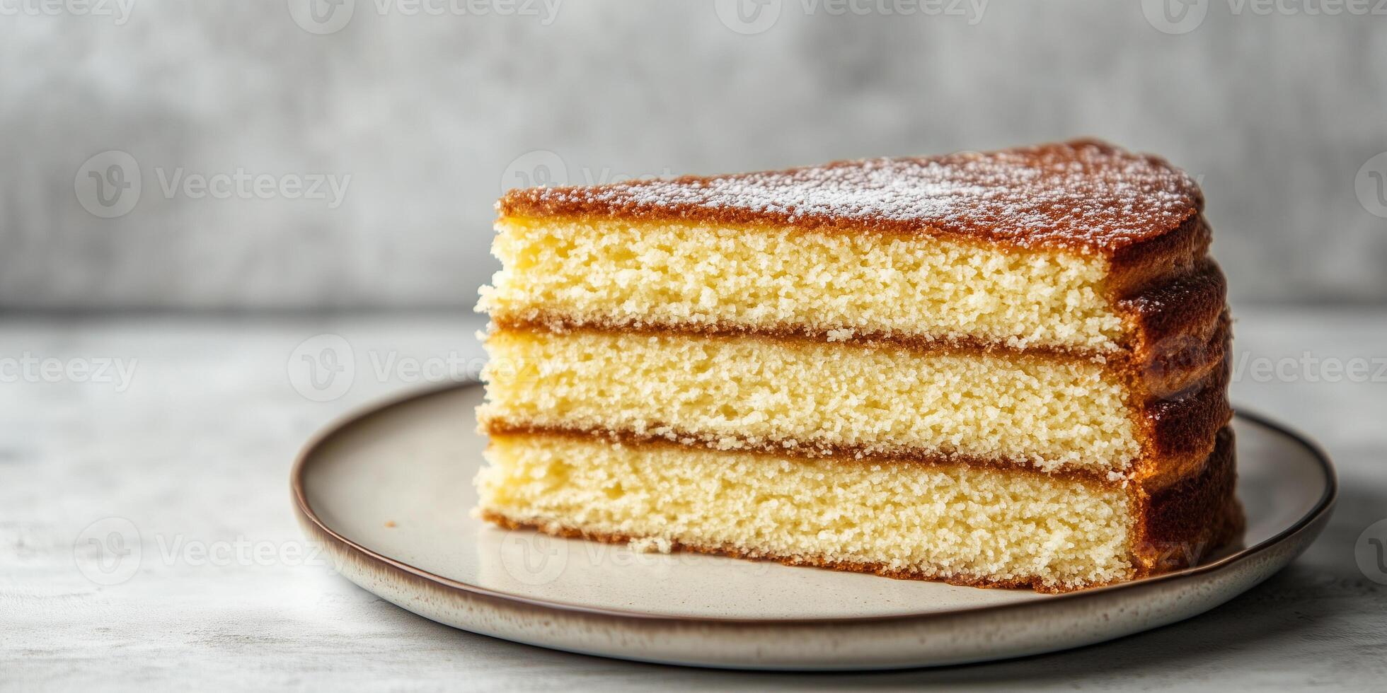 Gluten-free cake with visible layers and minimal decorations on top, food setting photo