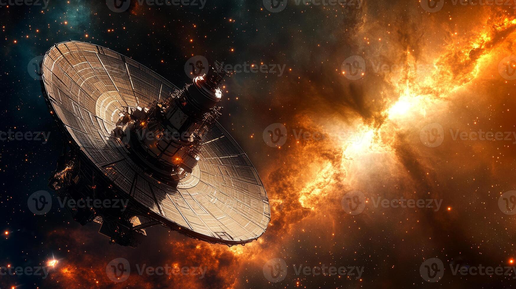 A massive space telescope orbits the cosmos, capturing stunning celestial phenomena in vivid detail and revealing the wonders of space. photo