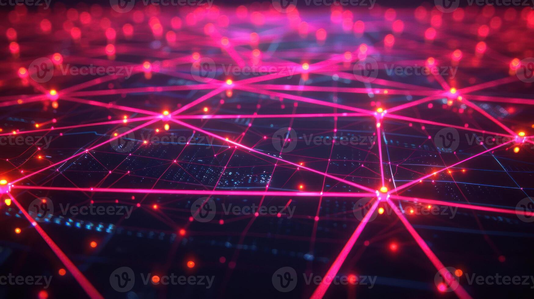 Abstract network visualization with glowing nodes and interconnected lines. photo