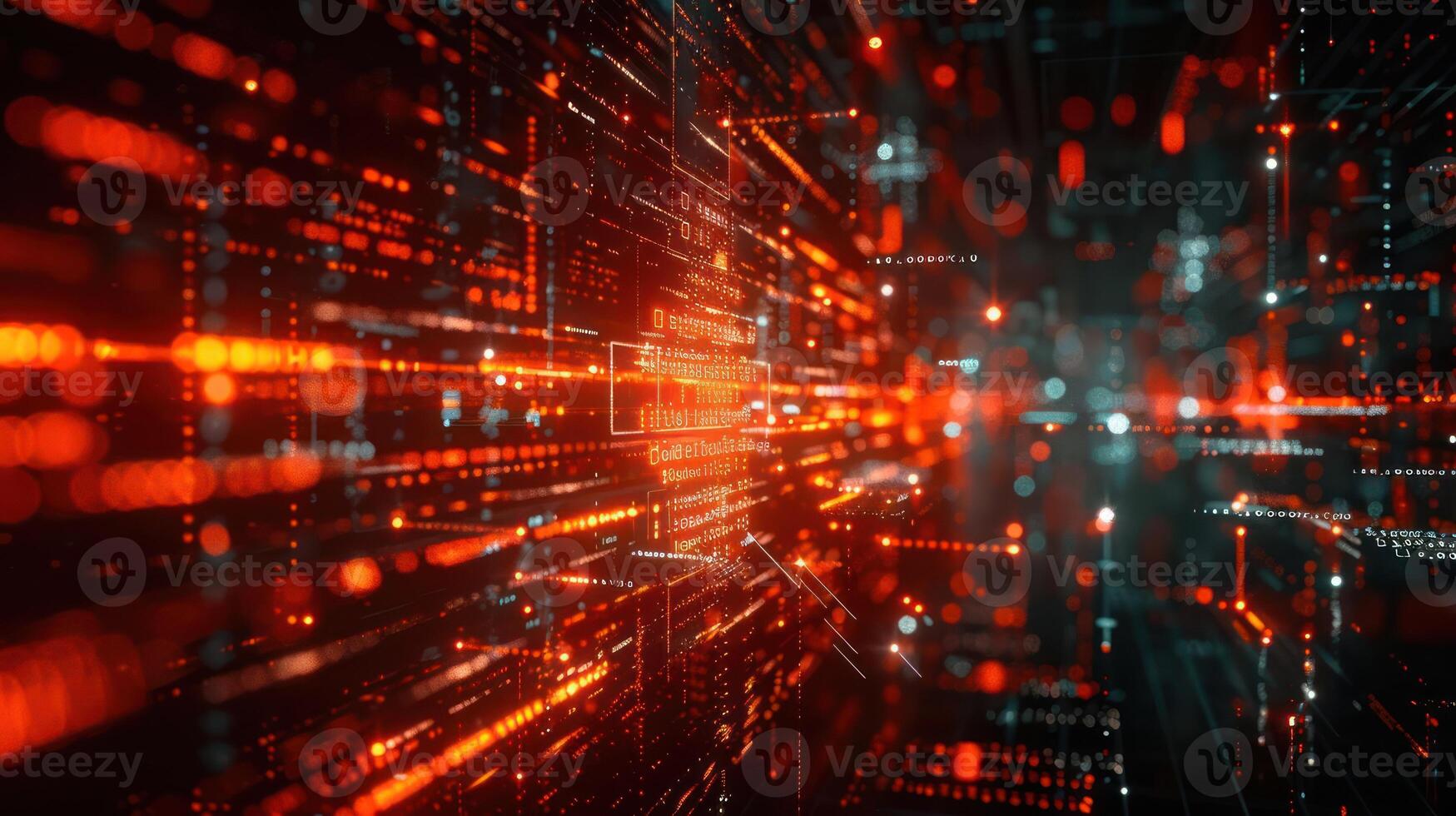 A digital abstract representation of data flow and connectivity in a tech environment. photo