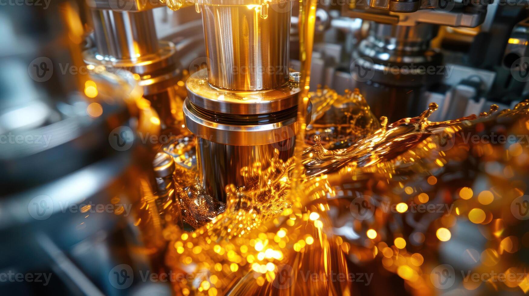 Close-up of machinery with fluid dynamics in an industrial setting. photo