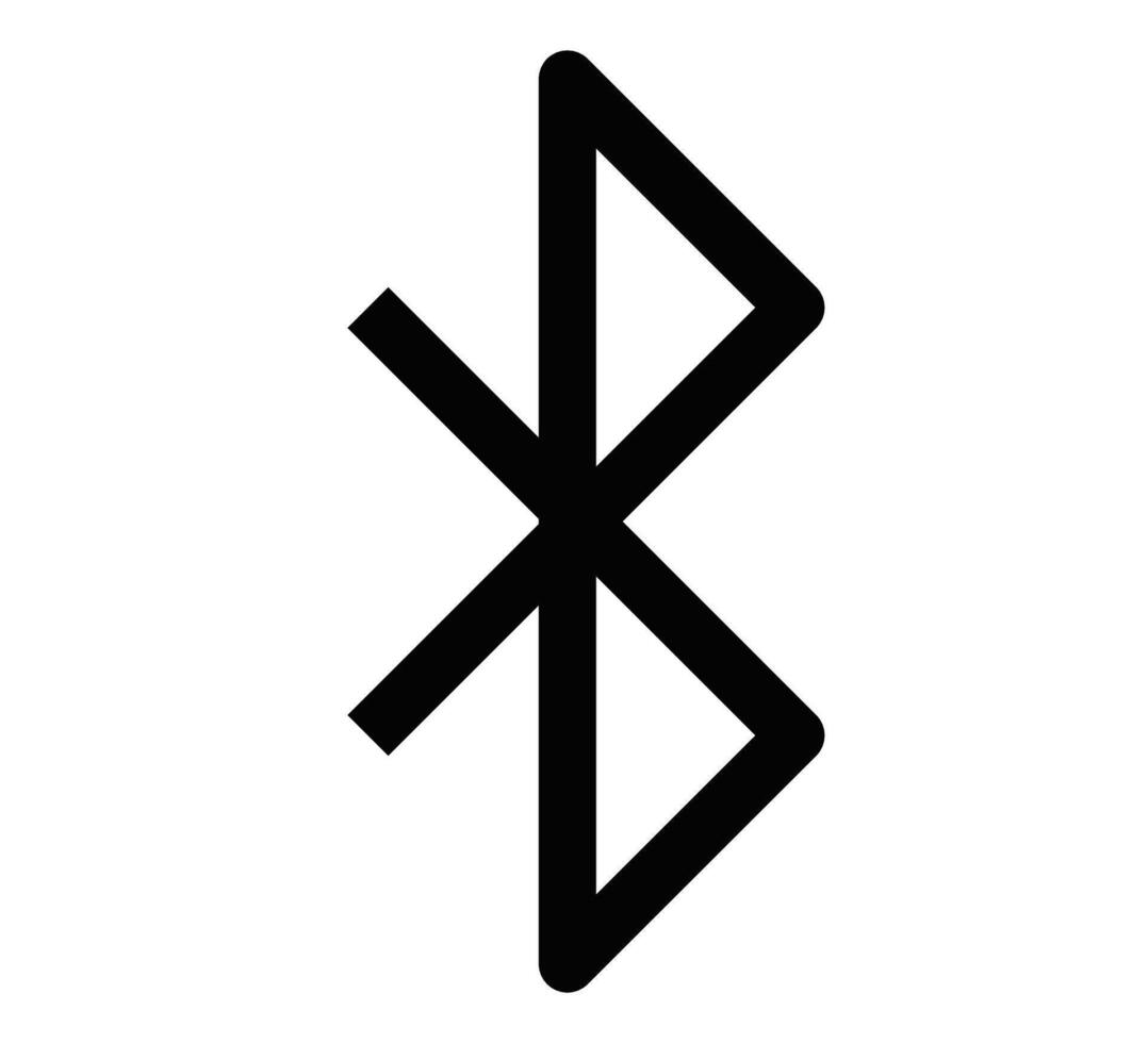Simple line icon of the Bluetooth symbol, representing wireless communication technology for device connectivity. Editable stroke. vector