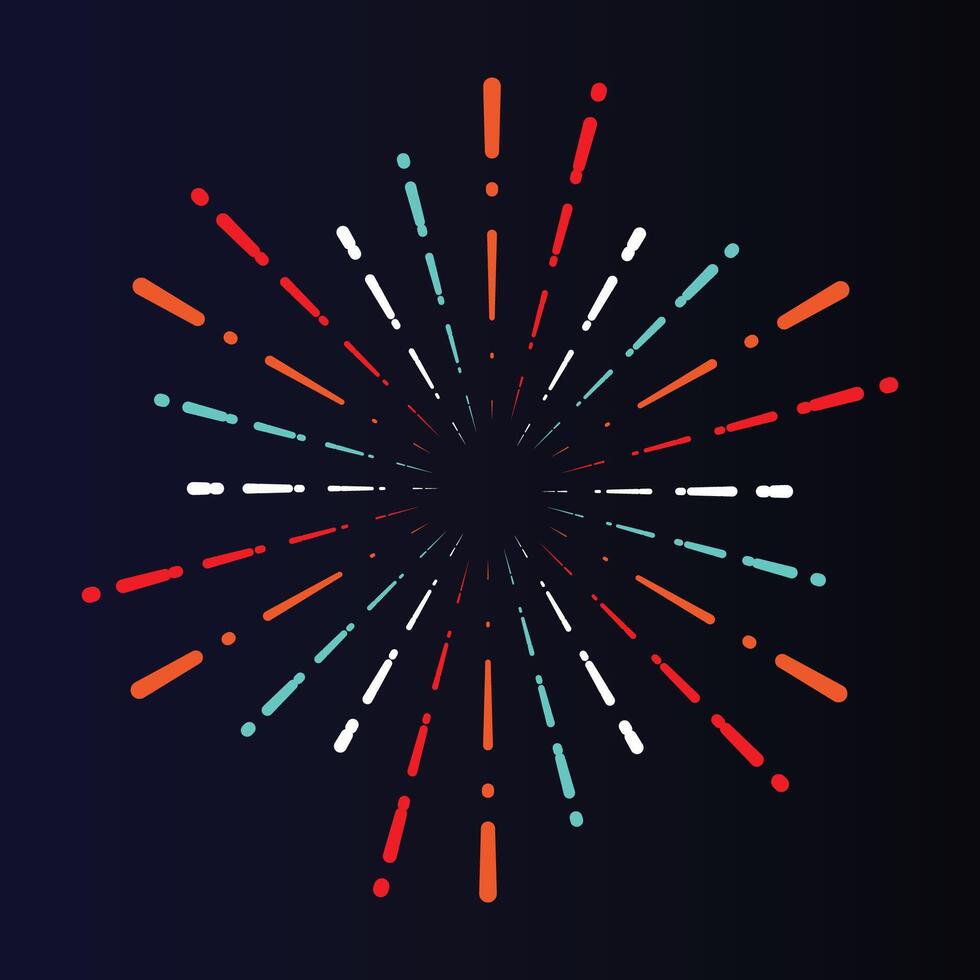 Full Abstract Dot Colorful Firework Icon for New Year vector
