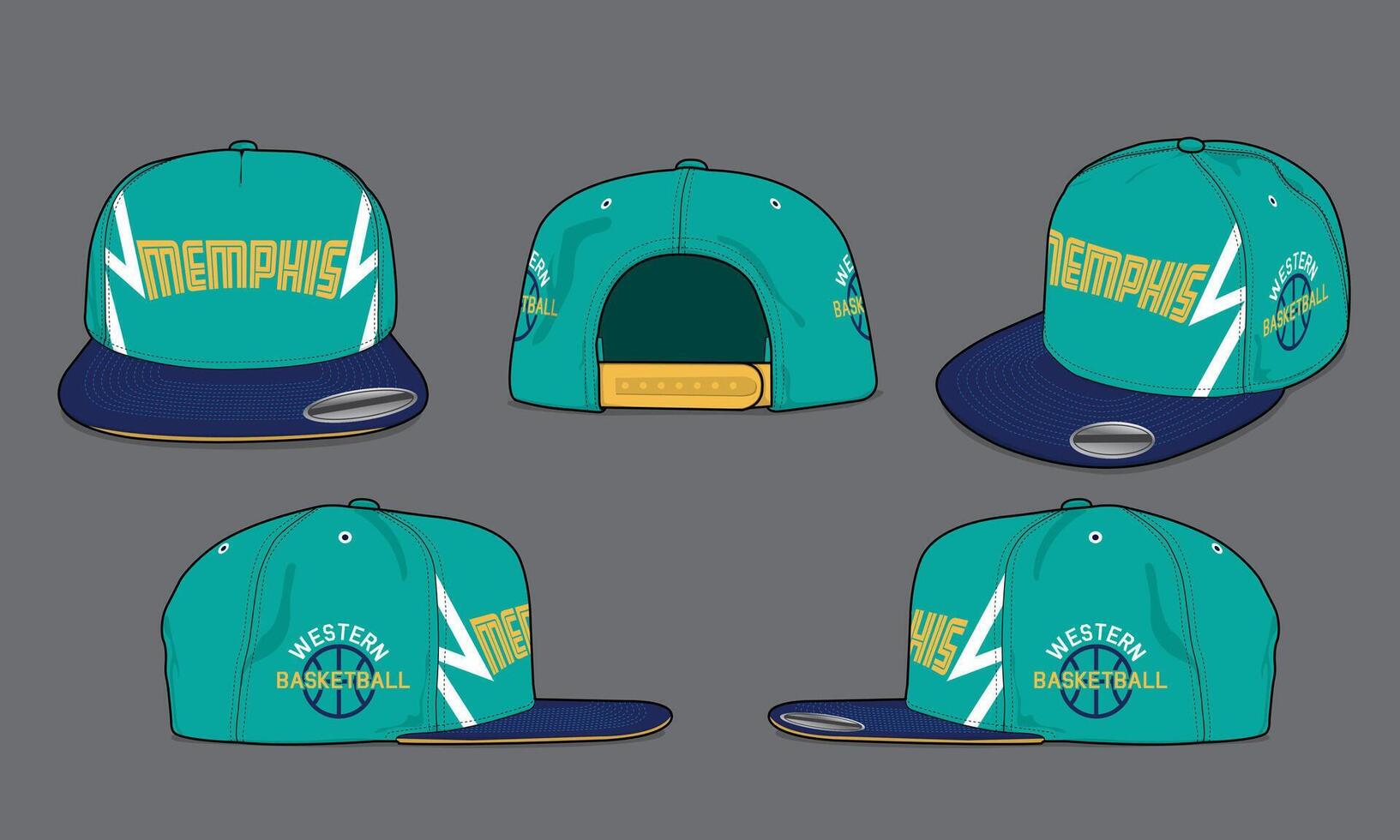 baseball cap template for head gear vector
