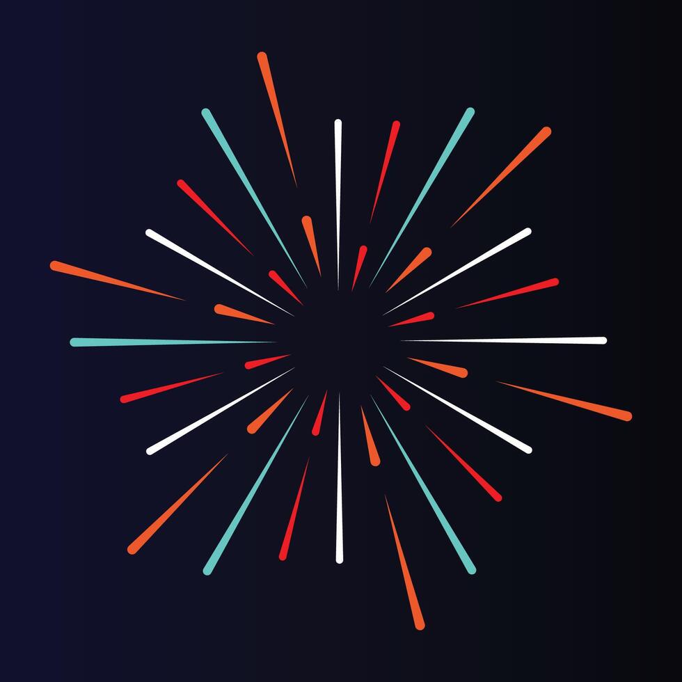 Abstract Colorful Firework Icon for New Year vector