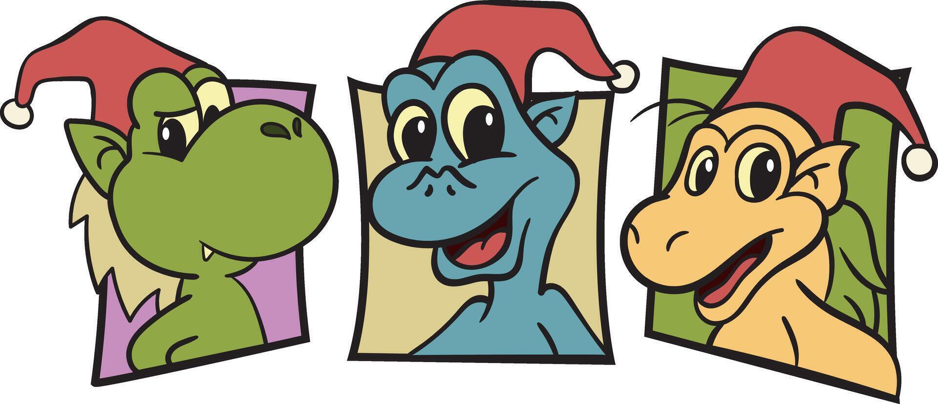 Three dragon character vector