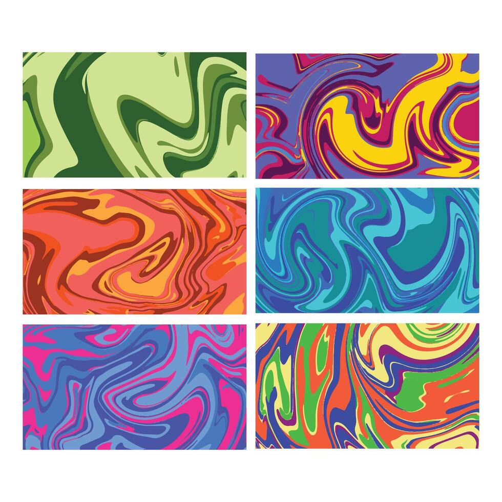 Set of abstract background liquify full color vector