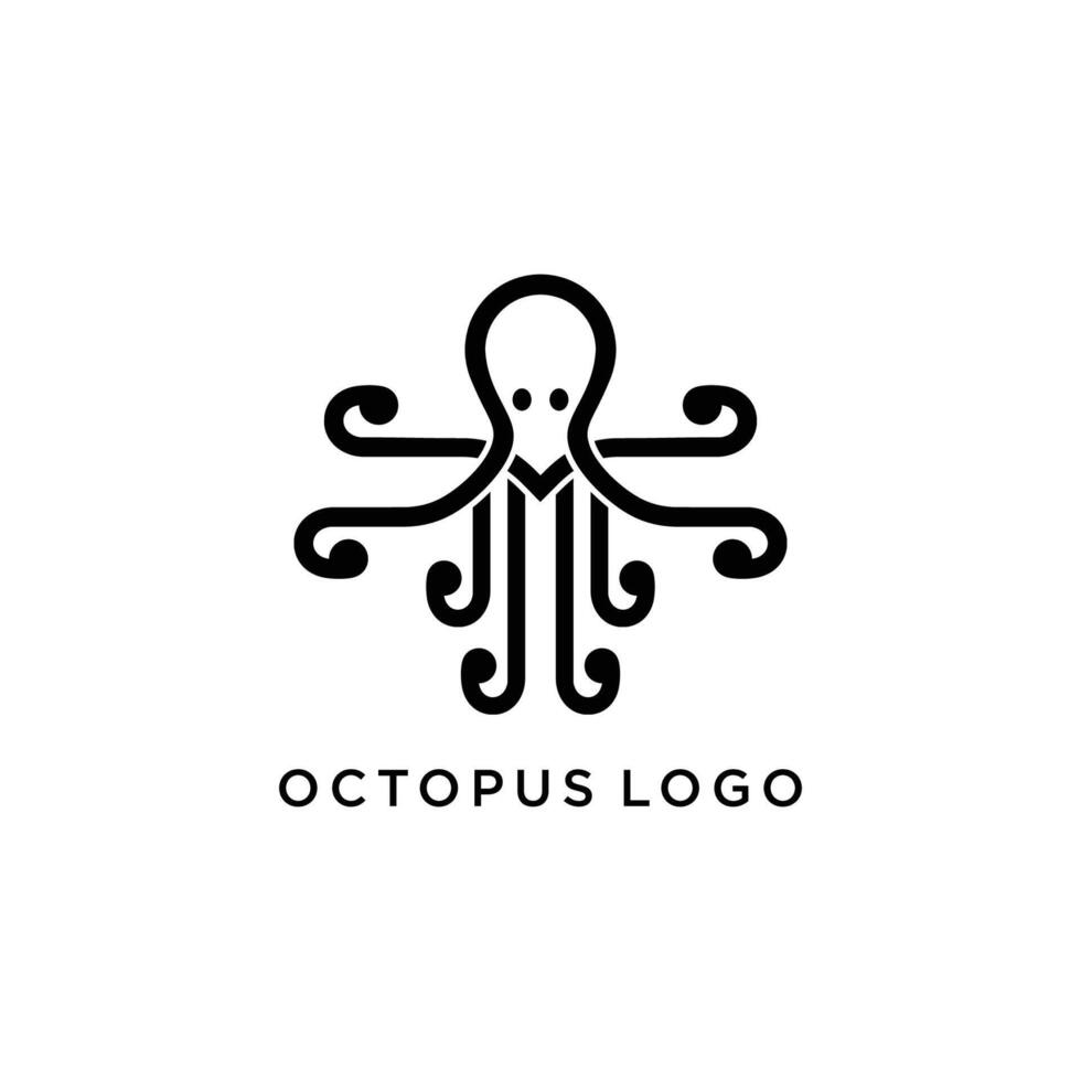 Octopus Logo, Simple Octopus Logo Design, Isolated on White Background. illustration vector