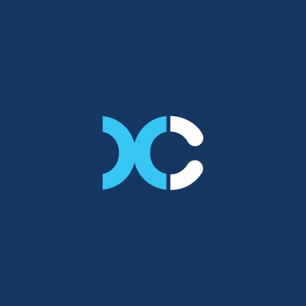 Initial XC Logo monogram design template. Modern logo elegant style simple shape. vector