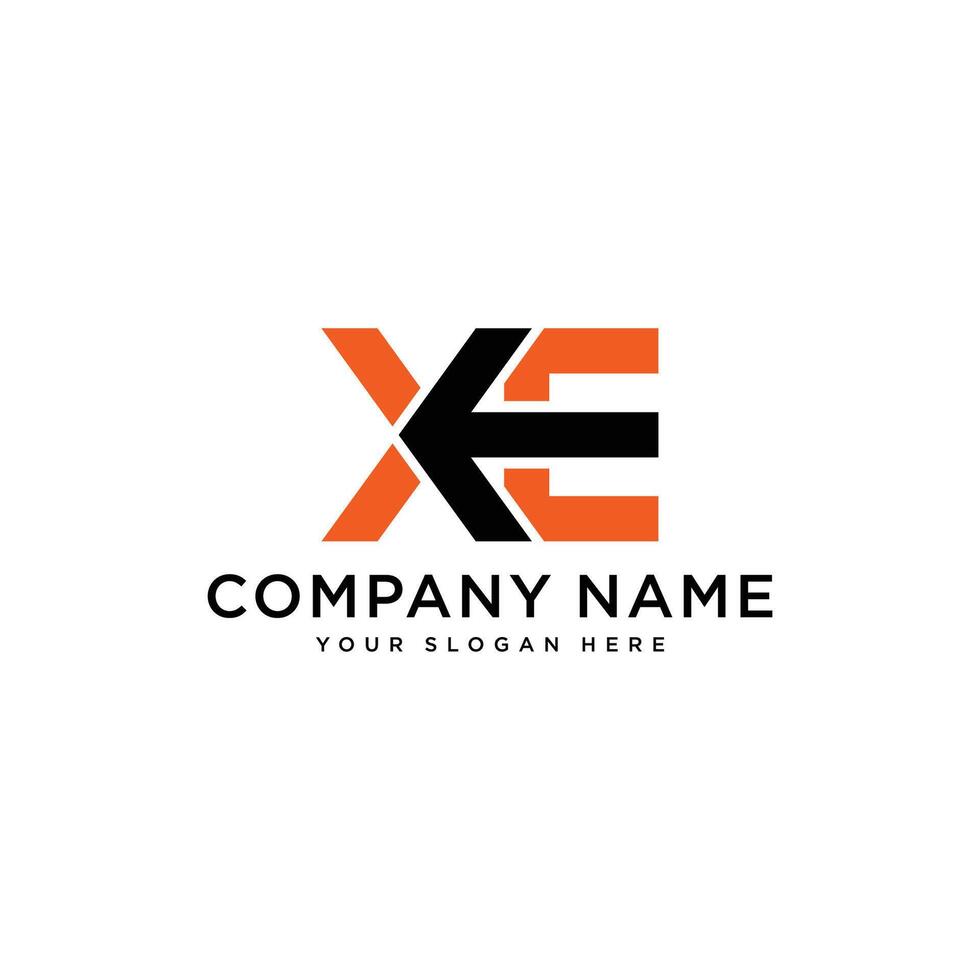 Abstract Letter Logo Template Initial XE. illustration vector