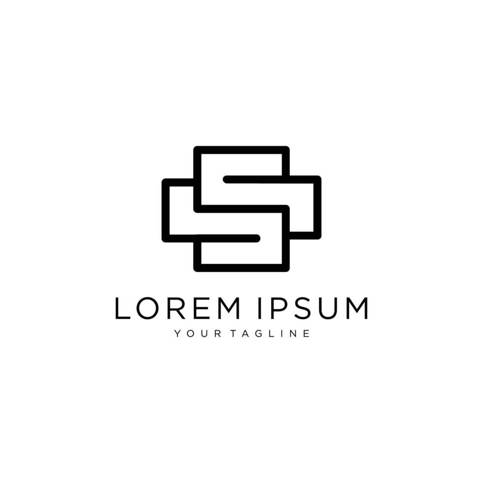 Creative modern trendy stylish sports brand, black and white S initial based font logo font, illustration vector