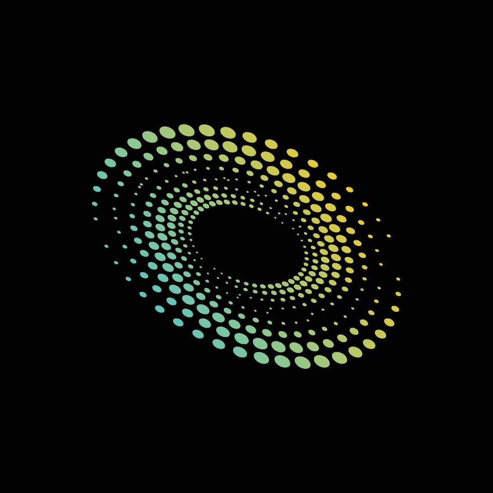 Circular dot logo icon modern and dynamic shape. Technology logo concept . vector