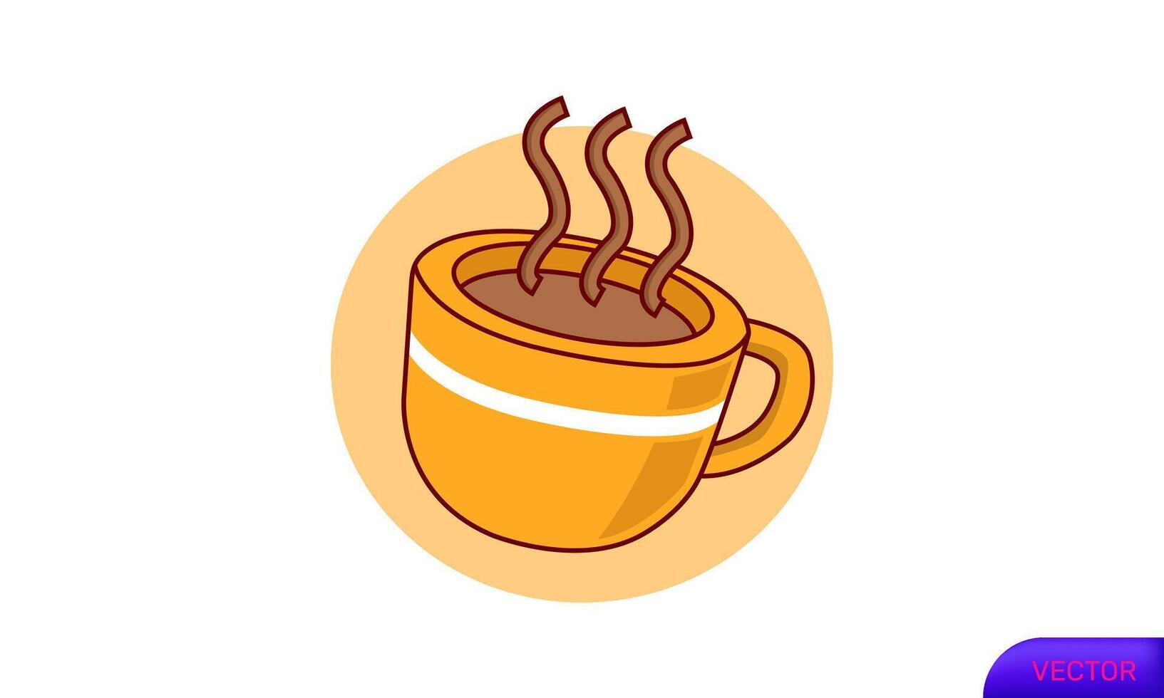 Unique Cup coffee hello autumn icon illustration simple vector