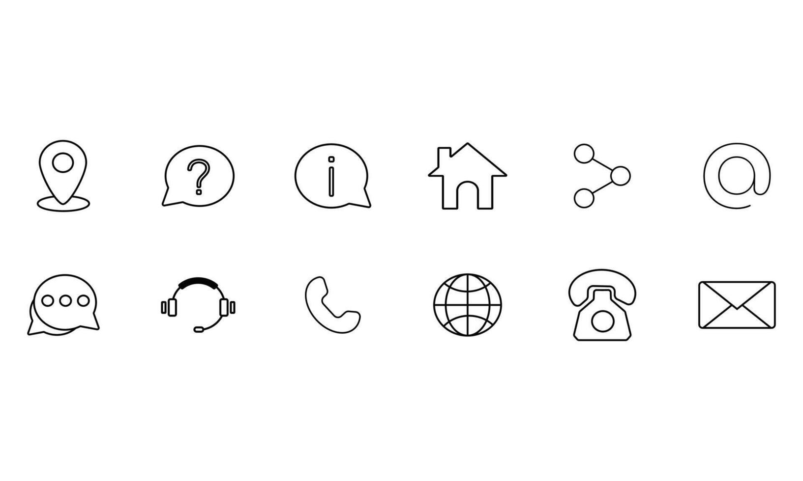 contact us web set website set icon design vector