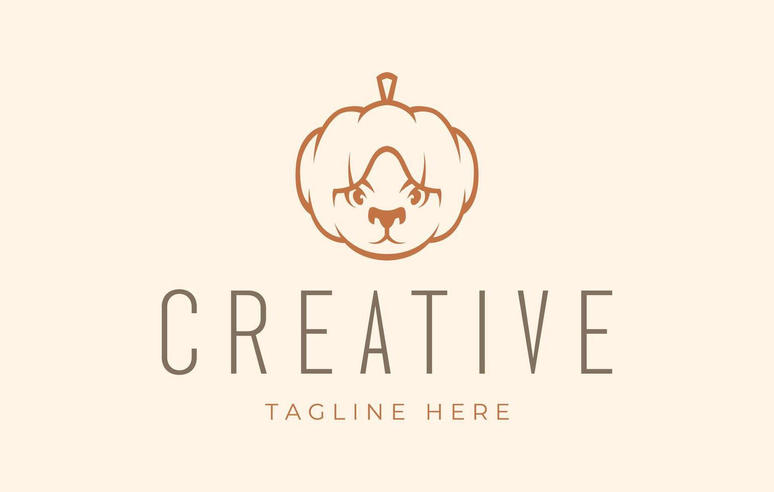 Pumpkin Puppy Head Logo Design Template vector