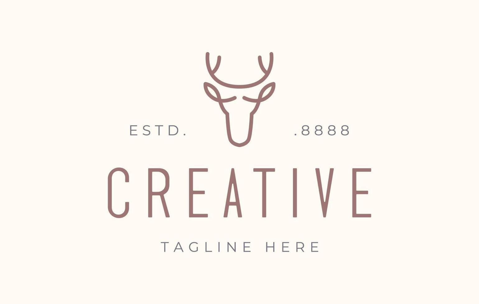 Deer Head Line Logo Design vector