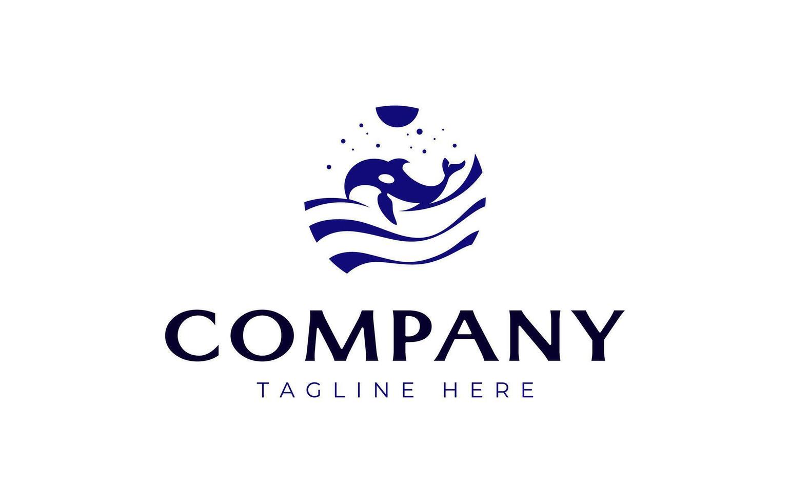 Orca Whale Logo Design Template vector
