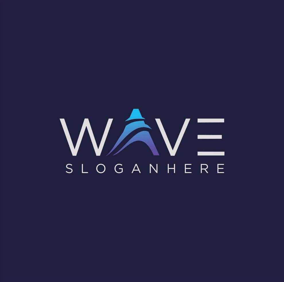 Wave logo design template vector