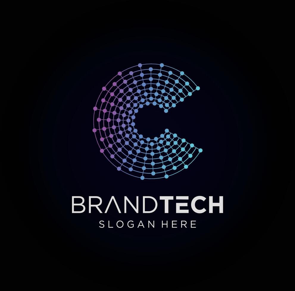 Connect Dots Logo Design Illustration vector