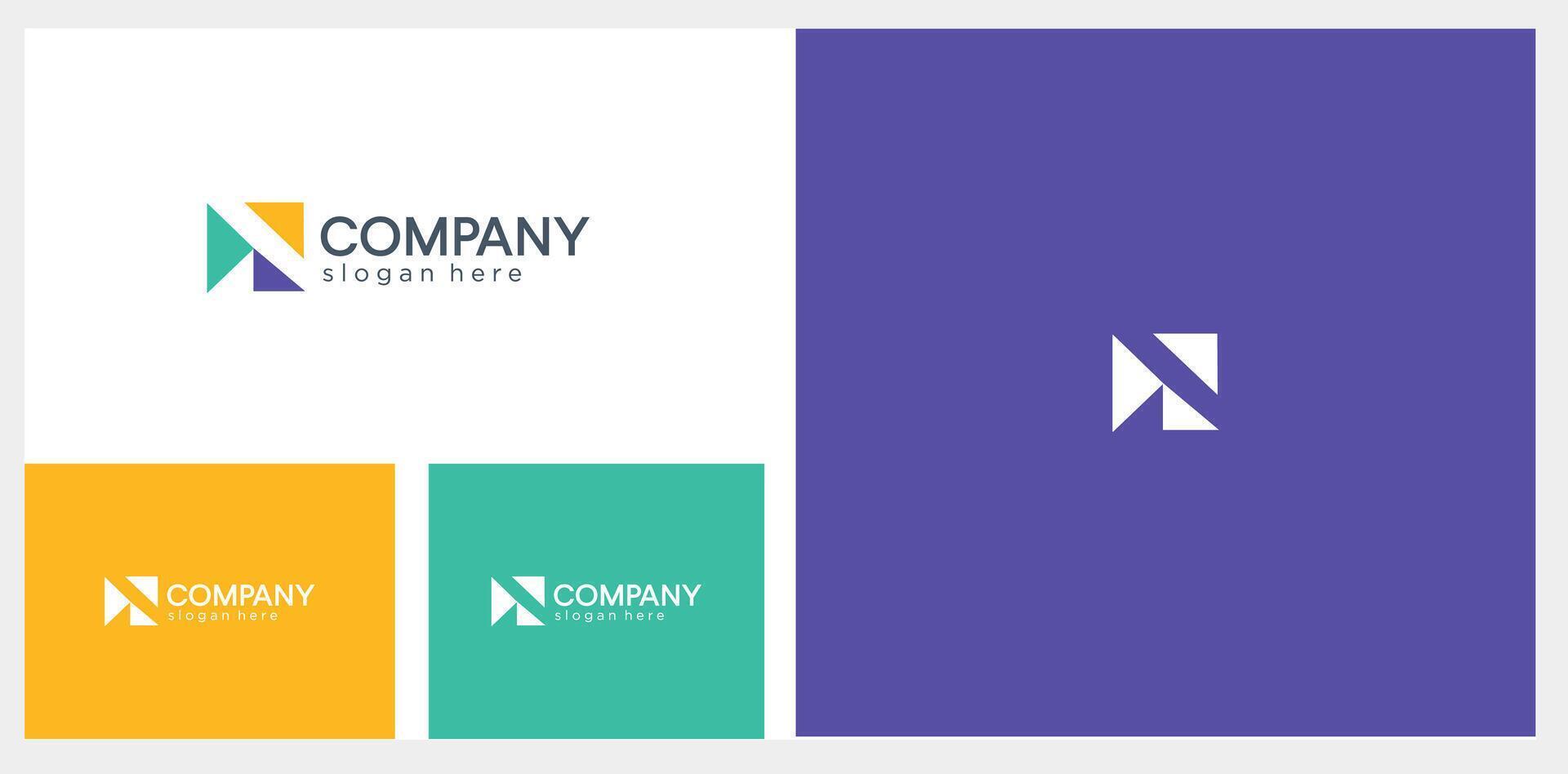 square geometric logo abstract vector