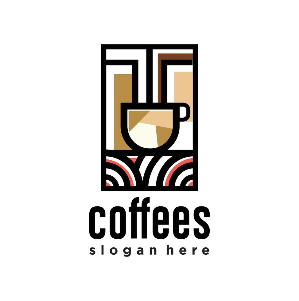 Coffee logo design with a cup of coffee vector