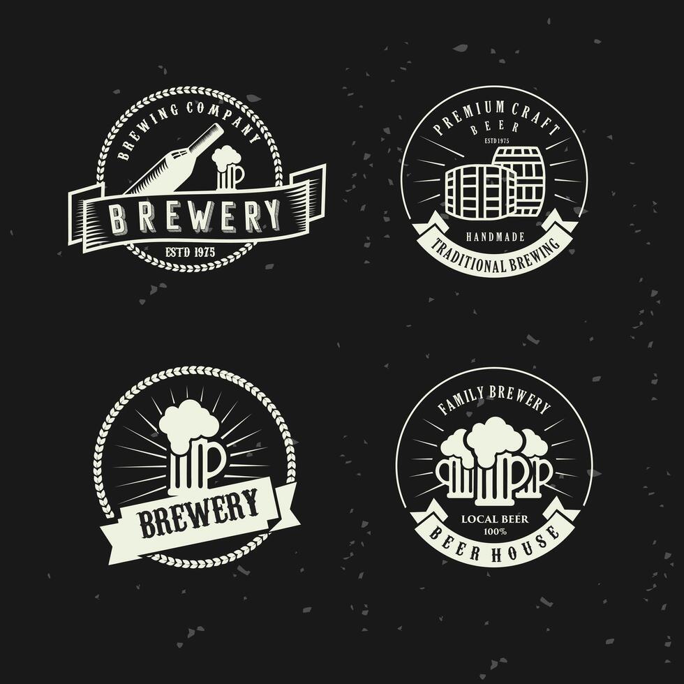 Set of beer labels, badges and badges for beer vector