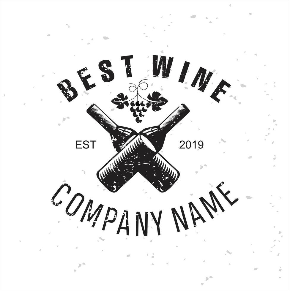 Best wine company logo design template vector