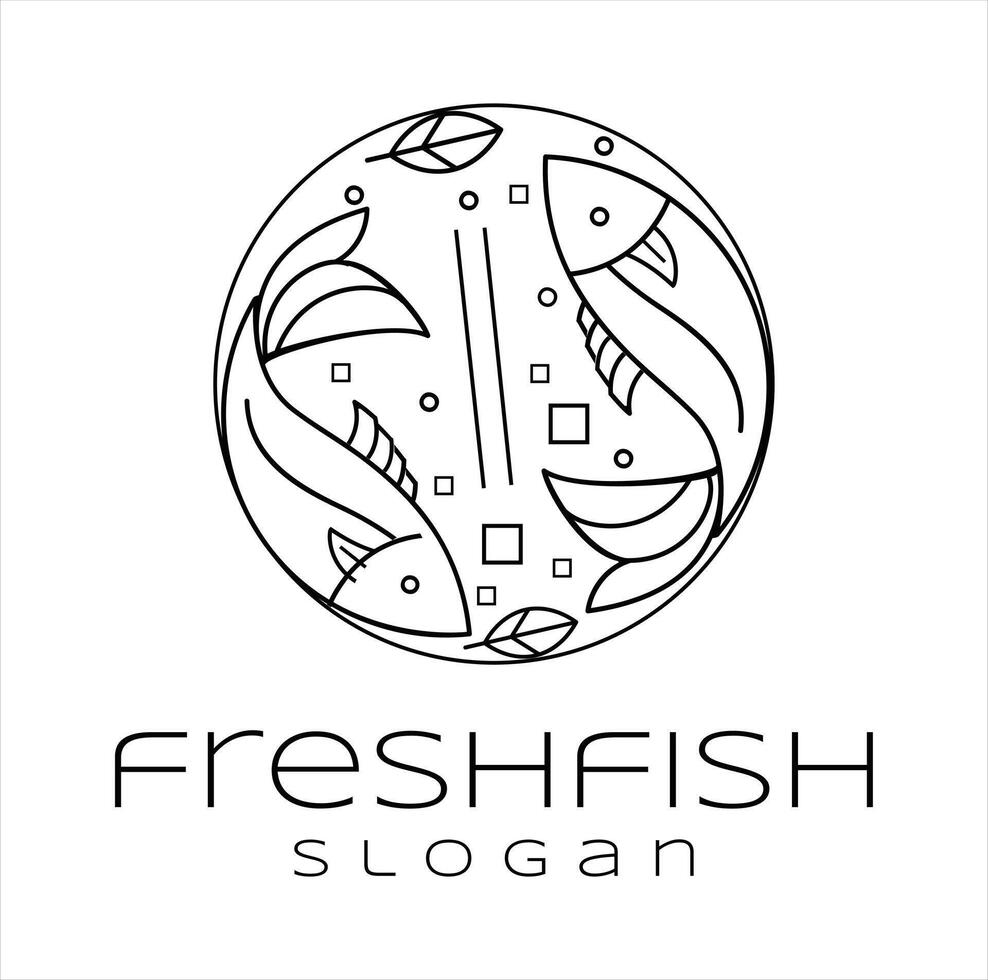 Fresh fish logo design vector