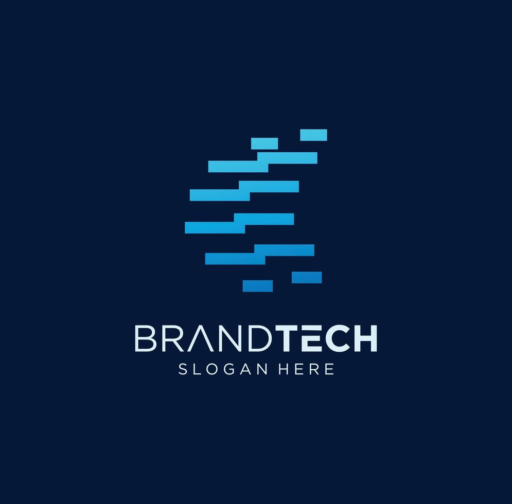 The brand tech logo design vector