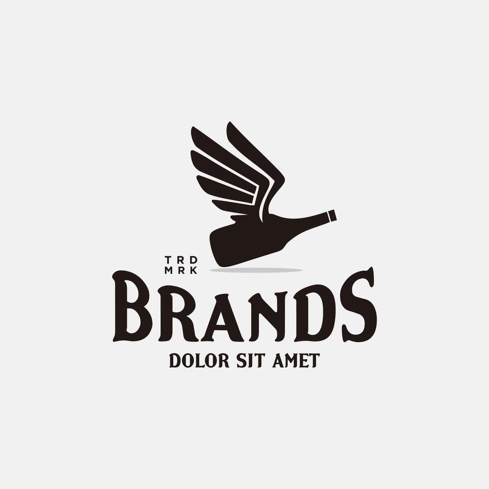 Flying Bottle Logo Design vector