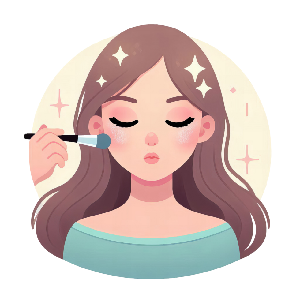 Girl Using Makeup Glitter Clip Art png