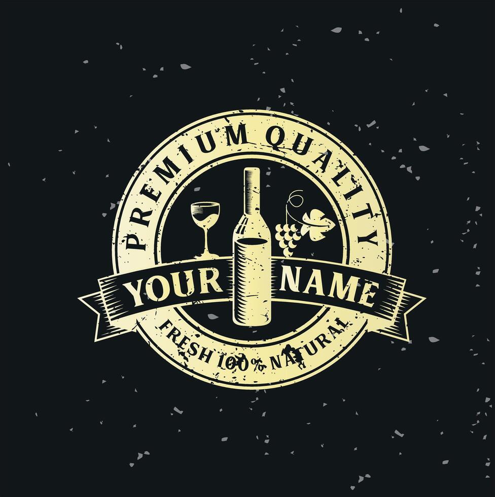 Wine label design template vector