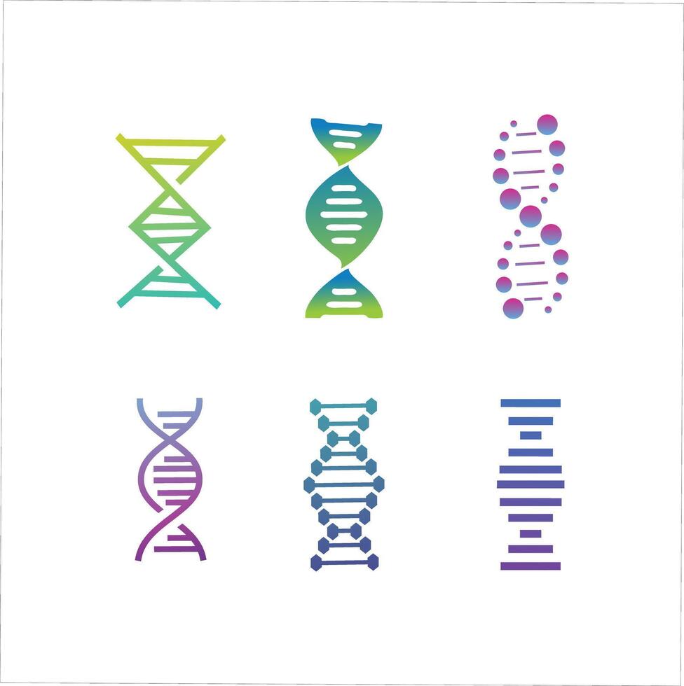 Dna icon set - dna icon set vector