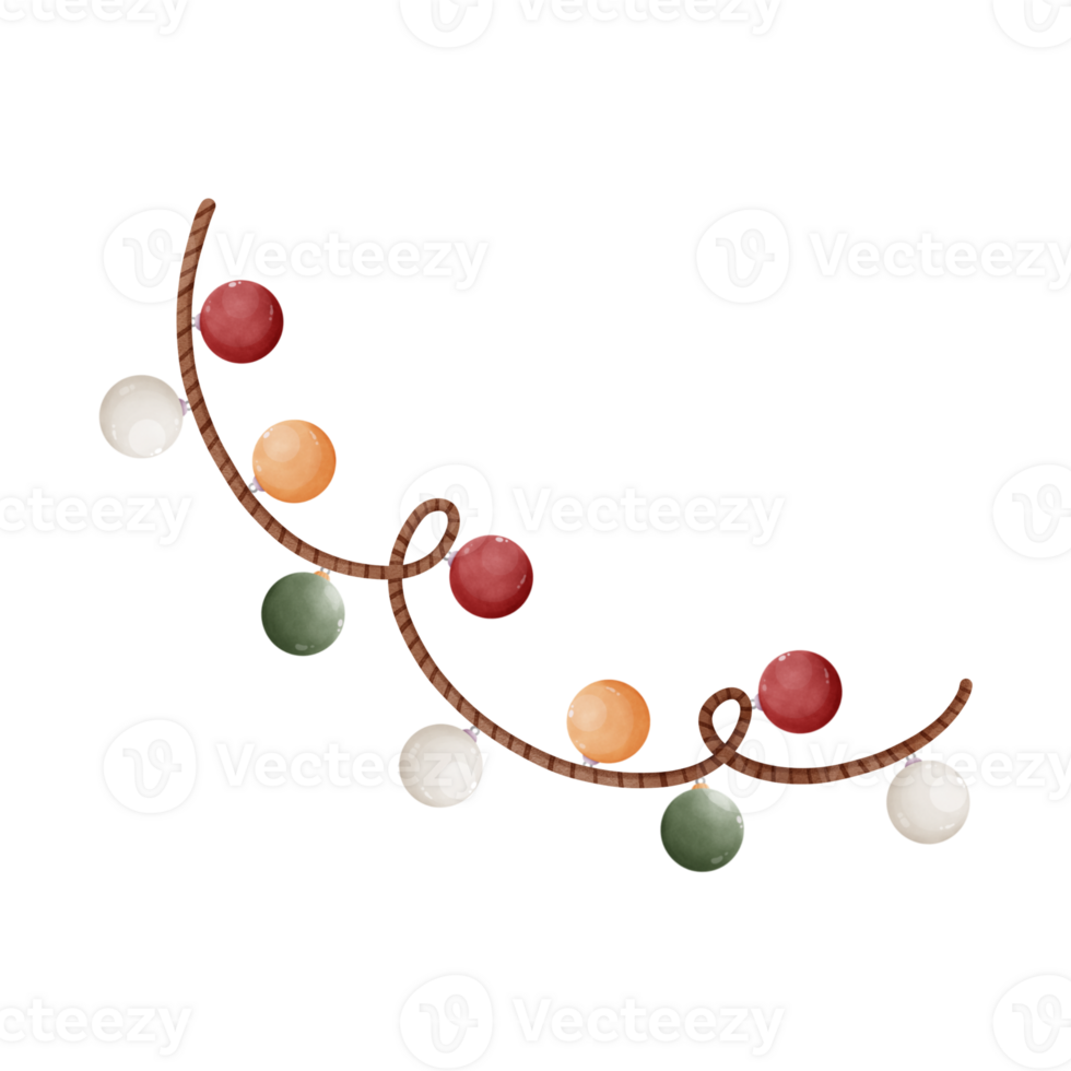 Illustration of Christmas lights for decoration png