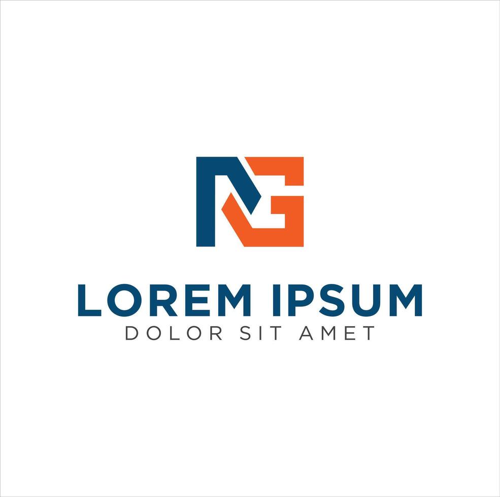 Logo design with the letter n and the letter g vector