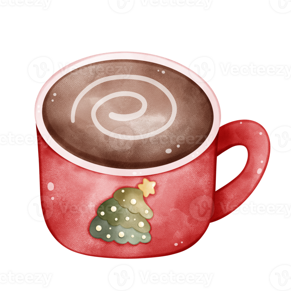 Hot cocoa in chrismas cup png