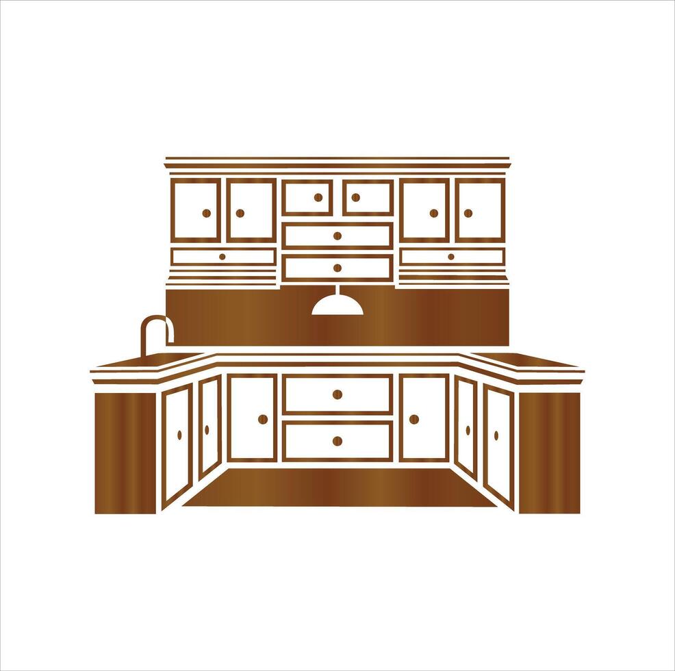 Kitchen cabinet icon vector