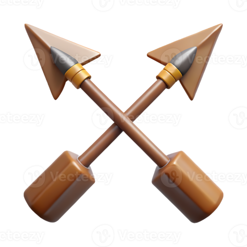 Pair of Crossed Arrows with Golden Tips for Symbolic and Decorative Art png