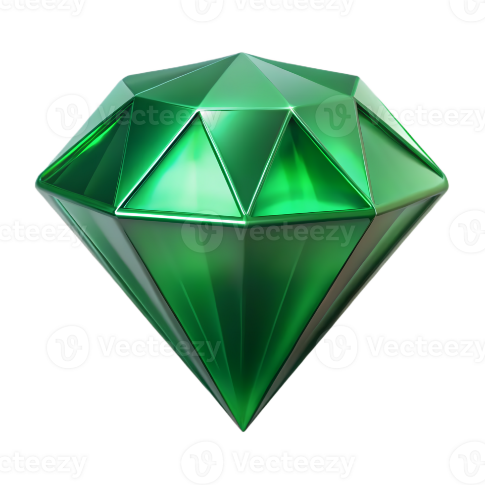 Green Multi-Faceted Sparkling Gemstone for Luxurious and Decorative Art png