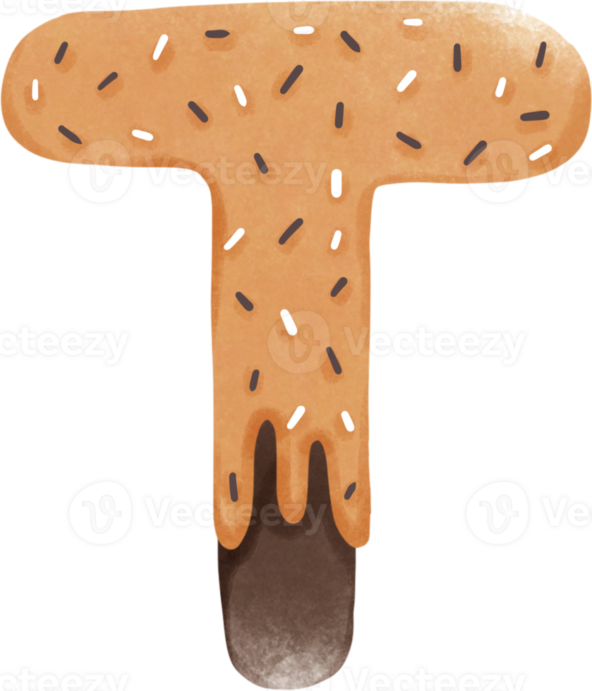 a letter t with a donut on it png