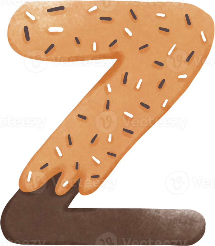 a donut letter z with sprinkles on it png