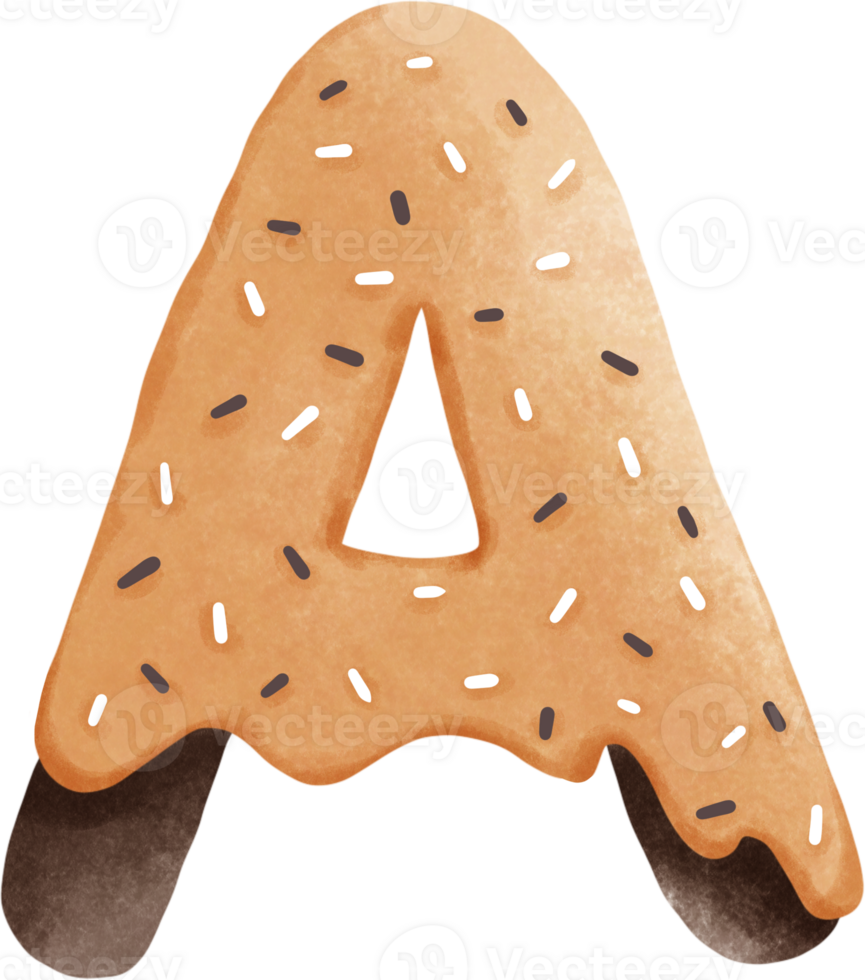 a donut letter a with sprinkles on it png