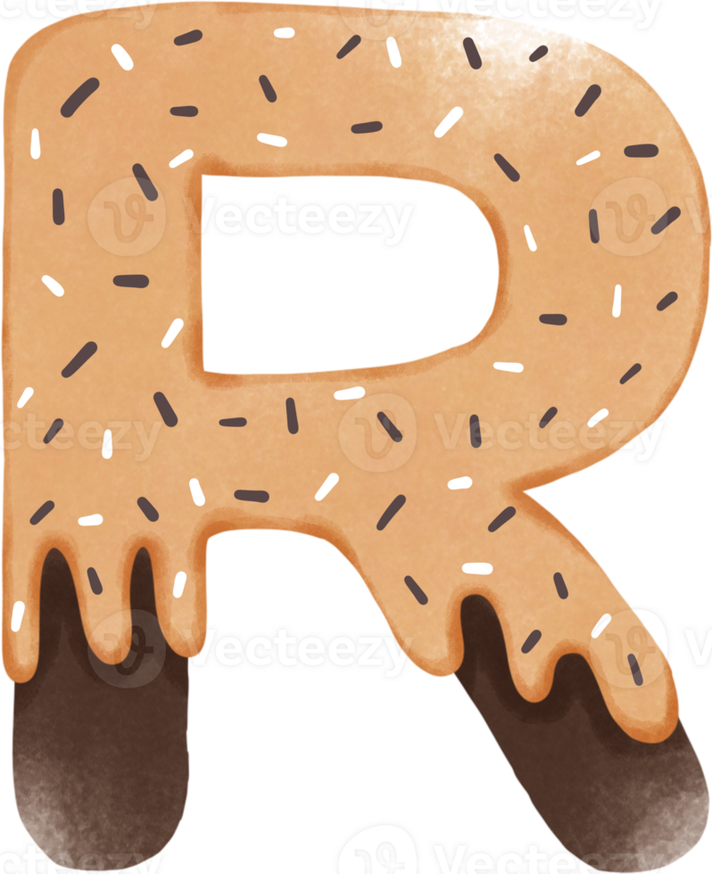 donut letter r for decoration png