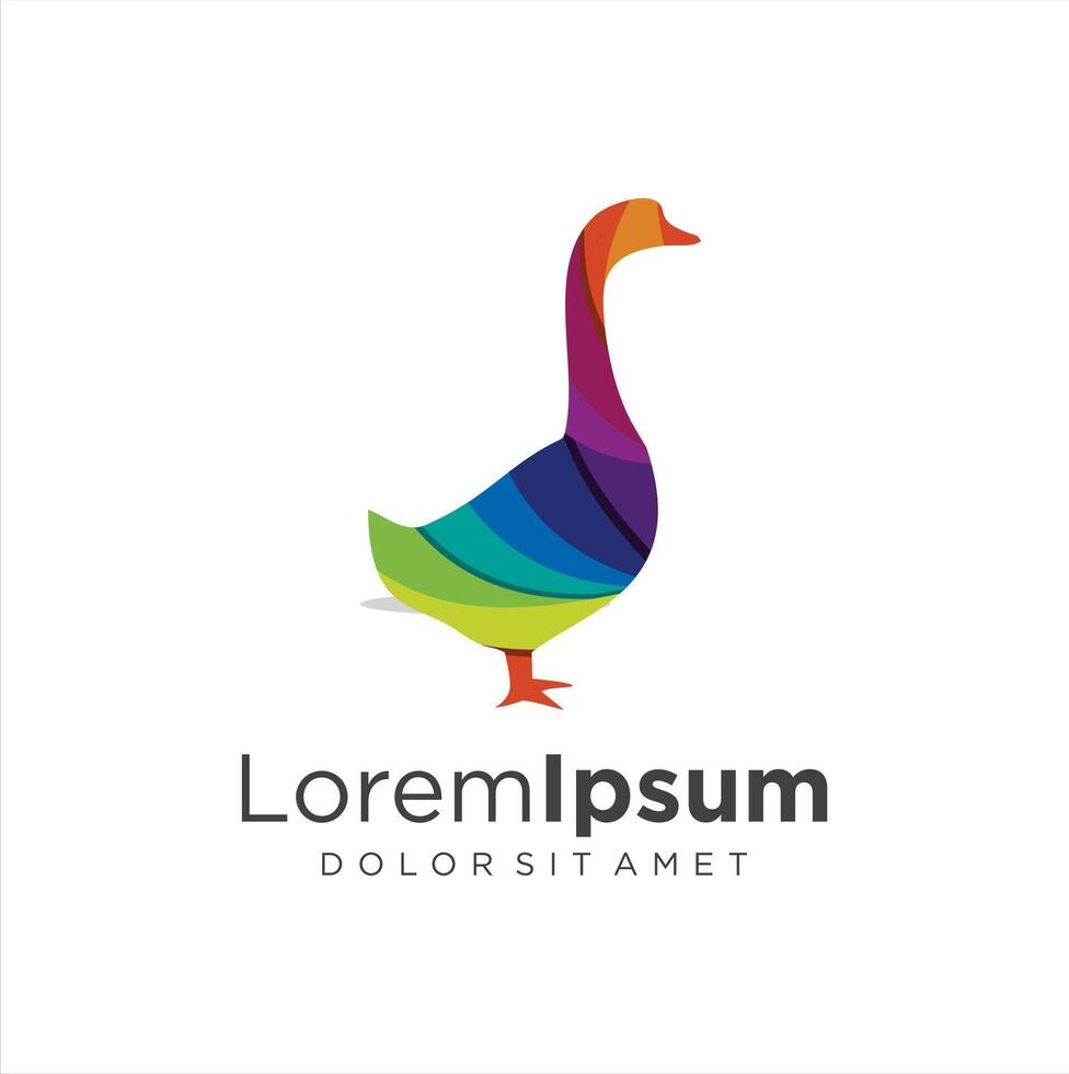 A colorful duck logo design vector
