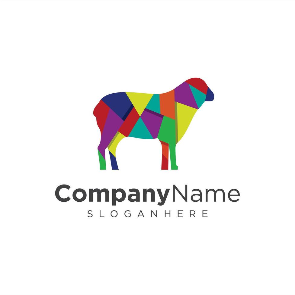 Colorful sheep logo design vector