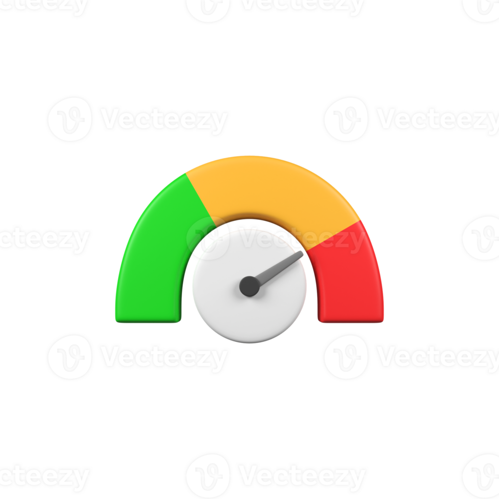 Speedometer Progress isolated 3d render icon illustration png