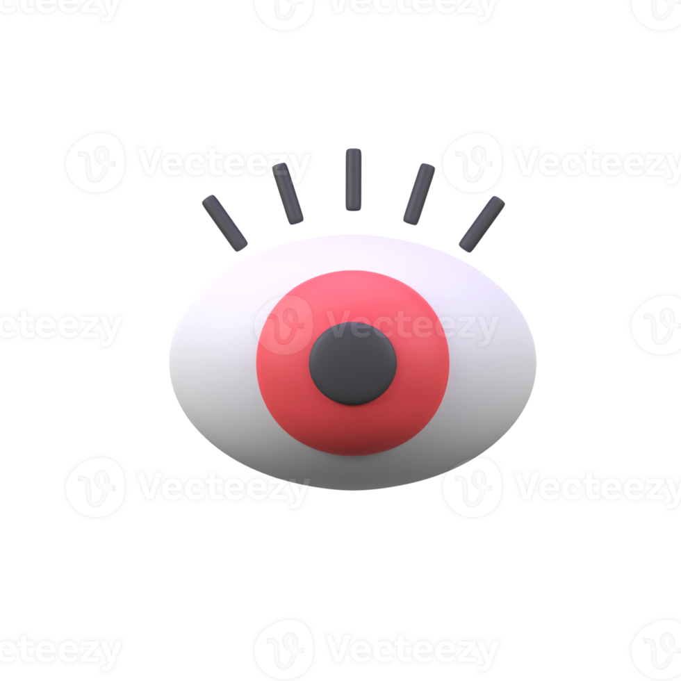 Eye isolated 3d render icon illustration png