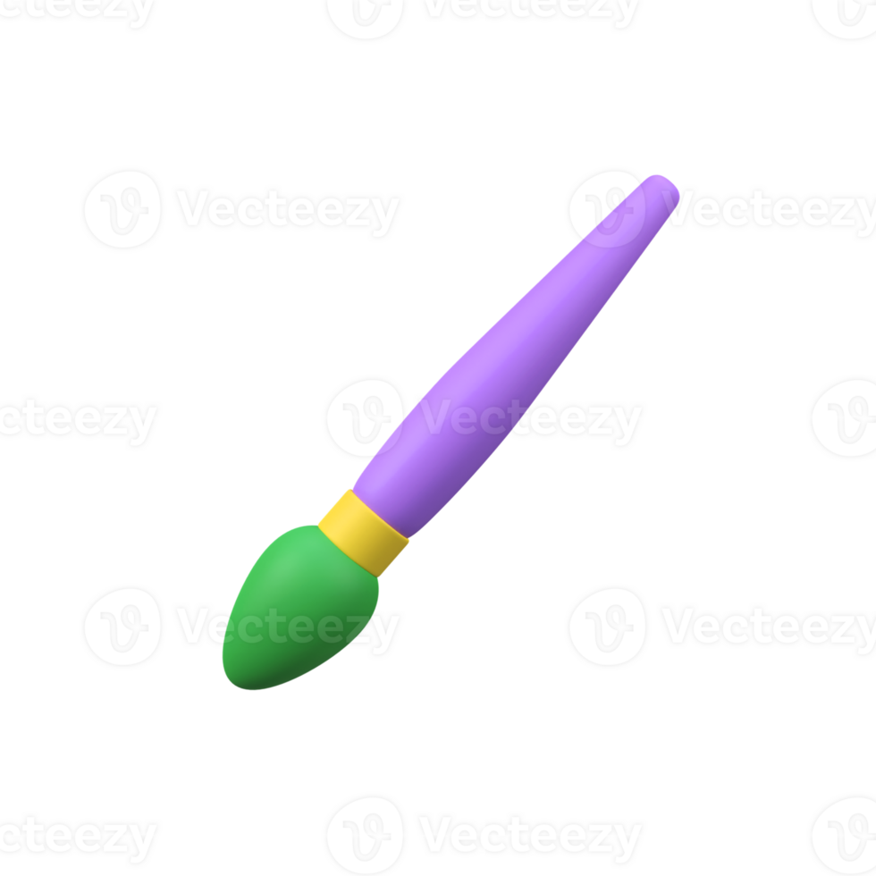 Art Brush Drawing isolated 3d render icon illustration png