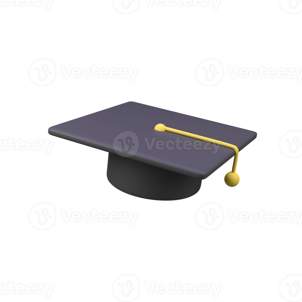 Graduation Cap Toga isolated 3d render icon illustration png